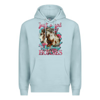 Blue Mist just a girl who loves horses mustang Premium Hoodie - LillyAllenDesigns