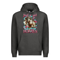 Charcoal Heather just a girl who loves horses mustang Premium Hoodie - LillyAllenDesigns