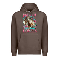 Coffee just a girl who loves horses mustang Premium Hoodie - LillyAllenDesigns
