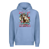 Colony Blue just a girl who loves horses mustang Premium Hoodie - LillyAllenDesigns