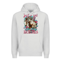 Dove Grey just a girl who loves horses mustang Premium Hoodie - LillyAllenDesigns