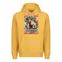 Mustard just a girl who loves horses mustang Premium Hoodie - LillyAllenDesigns