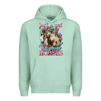 Seafoam just a girl who loves horses mustang Premium Hoodie - LillyAllenDesigns