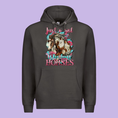 Just A Girl Who Loves Horses Mustang Premium Hoodie Designed By Lillyallendesigns