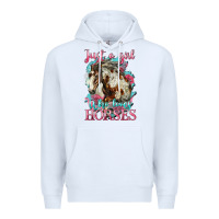White just a girl who loves horses mustang Premium Hoodie - LillyAllenDesigns
