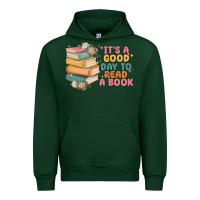Forest Green it's a good day to read a book Urban Hoodie - MaliasSmallBusiness