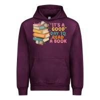 Mauve Wine it's a good day to read a book Urban Hoodie - MaliasSmallBusiness