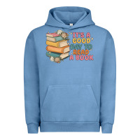Pigment Pebble Blue it's a good day to read a book Urban Hoodie - MaliasSmallBusiness