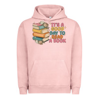 Pigment Salmon it's a good day to read a book Urban Hoodie - MaliasSmallBusiness