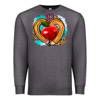 Charcoal Heather teacher heart pen Premium Sweatshirt - AdoDesignShop