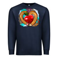 Navy teacher heart pen Premium Sweatshirt - AdoDesignShop