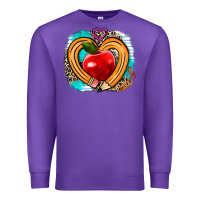 Purple teacher heart pen Premium Sweatshirt - AdoDesignShop