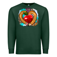 Sports Green teacher heart pen Premium Sweatshirt - AdoDesignShop
