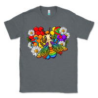 Charcoal Heather pride bee with daisy lgbtq Classic Tee - texasbilliewilder