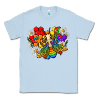 Dusty Blue pride bee with daisy lgbtq Classic Tee - texasbilliewilder