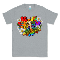Heather Grey pride bee with daisy lgbtq Classic Tee - texasbilliewilder