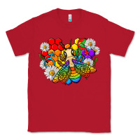 Red pride bee with daisy lgbtq Classic Tee - texasbilliewilder