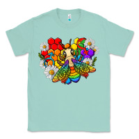 Seafoam pride bee with daisy lgbtq Classic Tee - texasbilliewilder