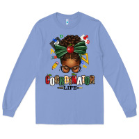 Colony Blue educational coordinator life afro messy bun Long Sleeve Tee - texasbilliewilder