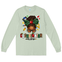 Matcha educational coordinator life afro messy bun Long Sleeve Tee - texasbilliewilder