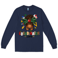 Navy educational coordinator life afro messy bun Long Sleeve Tee - texasbilliewilder