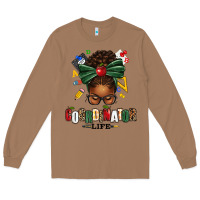 Toasted Coconut educational coordinator life afro messy bun Long Sleeve Tee - texasbilliewilder