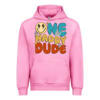Fuchsia Pink one happy dude Urban Hoodie - MaliasSmallBusiness