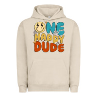 Pigment French Oak one happy dude Urban Hoodie - MaliasSmallBusiness