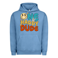 Pigment Pebble Blue one happy dude Urban Hoodie - MaliasSmallBusiness