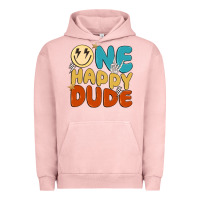 Pigment Salmon one happy dude Urban Hoodie - MaliasSmallBusiness