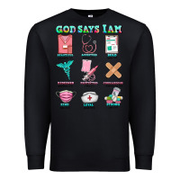 Black nurse god says i am  nurse elements Premium Sweatshirt - AdoDesignShop