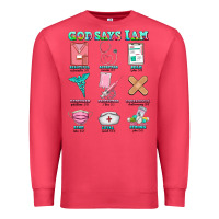Cardinal nurse god says i am  nurse elements Premium Sweatshirt - AdoDesignShop