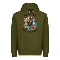Army Green just a girl who loves horses haflinger Premium Hoodie - LillyAllenDesigns