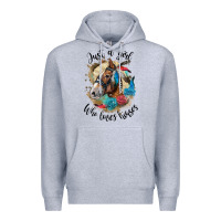 Heather Grey just a girl who loves horses haflinger Premium Hoodie - LillyAllenDesigns