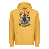 Mustard just a girl who loves horses haflinger Premium Hoodie - LillyAllenDesigns