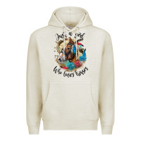Oatmeal Heather just a girl who loves horses haflinger Premium Hoodie - LillyAllenDesigns