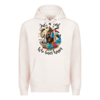 Pale Pink just a girl who loves horses haflinger Premium Hoodie - LillyAllenDesigns
