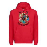 Red just a girl who loves horses haflinger Premium Hoodie - LillyAllenDesigns