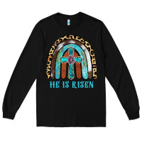Black He Is Risen Long Sleeve Tee - RanaPortraitStore