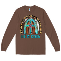 Chestnut He Is Risen Long Sleeve Tee - RanaPortraitStore
