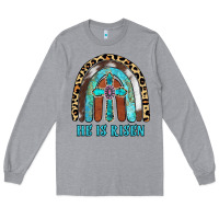 Heather Grey He Is Risen Long Sleeve Tee - RanaPortraitStore
