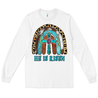 White He Is Risen Long Sleeve Tee - RanaPortraitStore