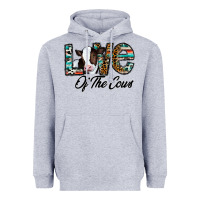 Heather Grey love of the cows Heavyweight Hoodie - CowhideDigitalArt