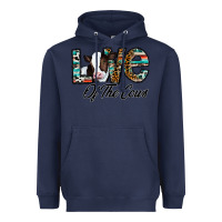 Navy love of the cows Heavyweight Hoodie - CowhideDigitalArt
