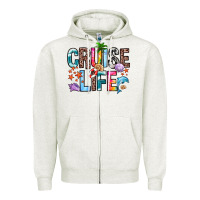 Oatmeal Heather cruise life Zipper Hoodie - Zillion Design Studio