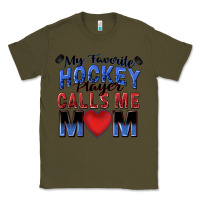 Army Green my favorite hockey player calls me mom Classic Tee - Zillion Design Studio