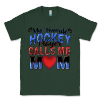 Sports Green my favorite hockey player calls me mom Classic Tee - Zillion Design Studio