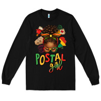 Black juneteenth afro messy bun postal girl Long Sleeve Tee - texasbilliewilder