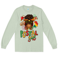 Matcha juneteenth afro messy bun postal girl Long Sleeve Tee - texasbilliewilder