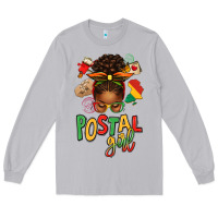 Moon Dust juneteenth afro messy bun postal girl Long Sleeve Tee - texasbilliewilder